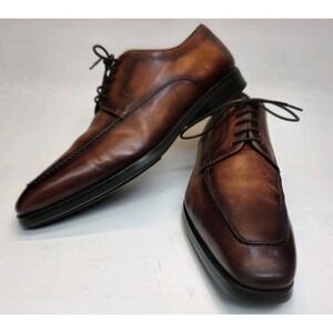 Mens Size 12 M Magnanni Romelo Diversa Apron Toe Derby Dress Shoes Cognac Brown